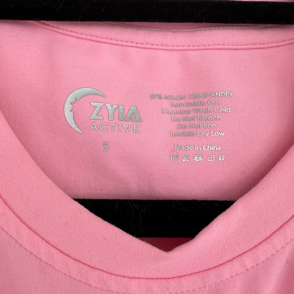 Zyia Muted Pink Stronger High Neck Tank Crop Size Small - Picture 2 of 3